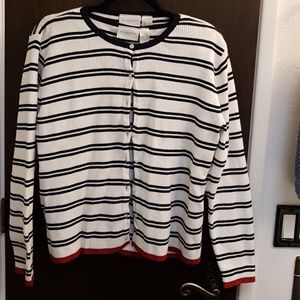 Liz Claiborne L striped sweater set